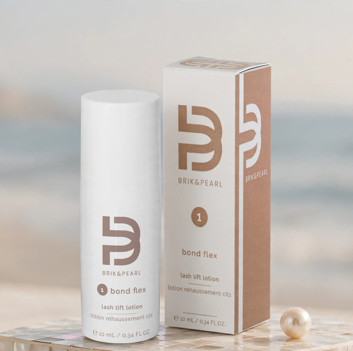 BRIK & PEARL Bond Flex lash lift lotion and packaging