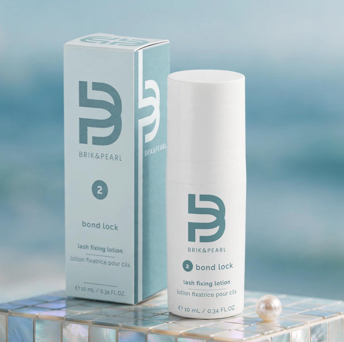 BRIK & PEARL Bond Lock lash fixing lotion and packaging